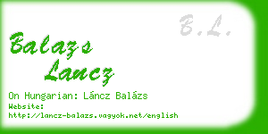 balazs lancz business card