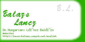 balazs lancz business card